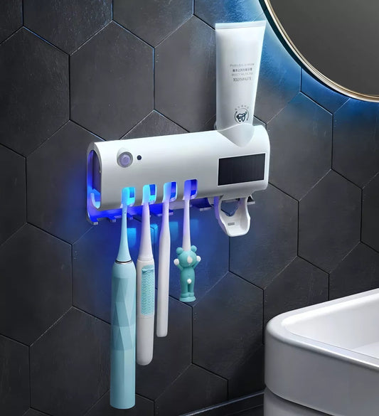 Soporte Esterilizador + Dispensador Crema Dental.