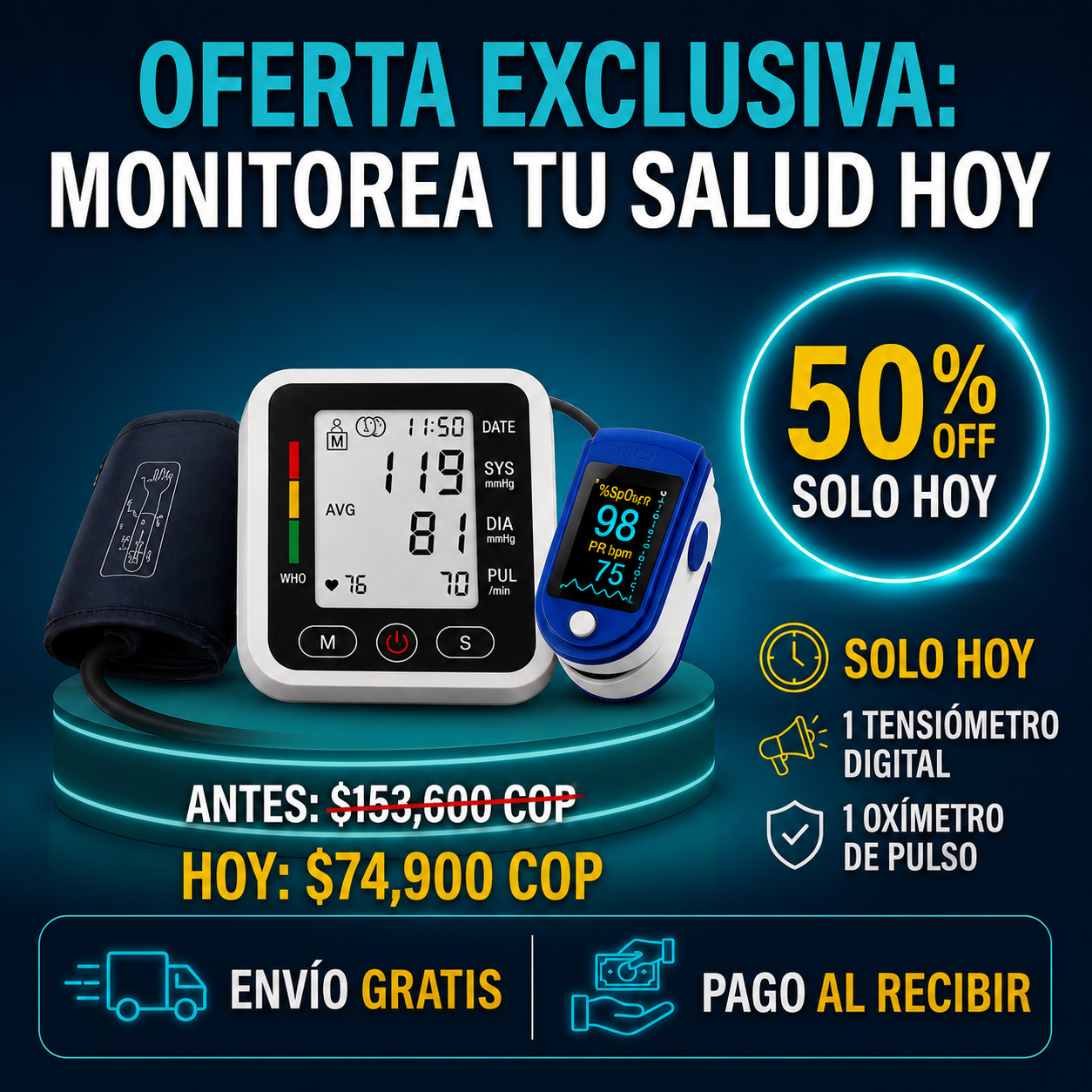 COMBO !   ❤️ Tensiómetro + Oxímetro Digital 🩺