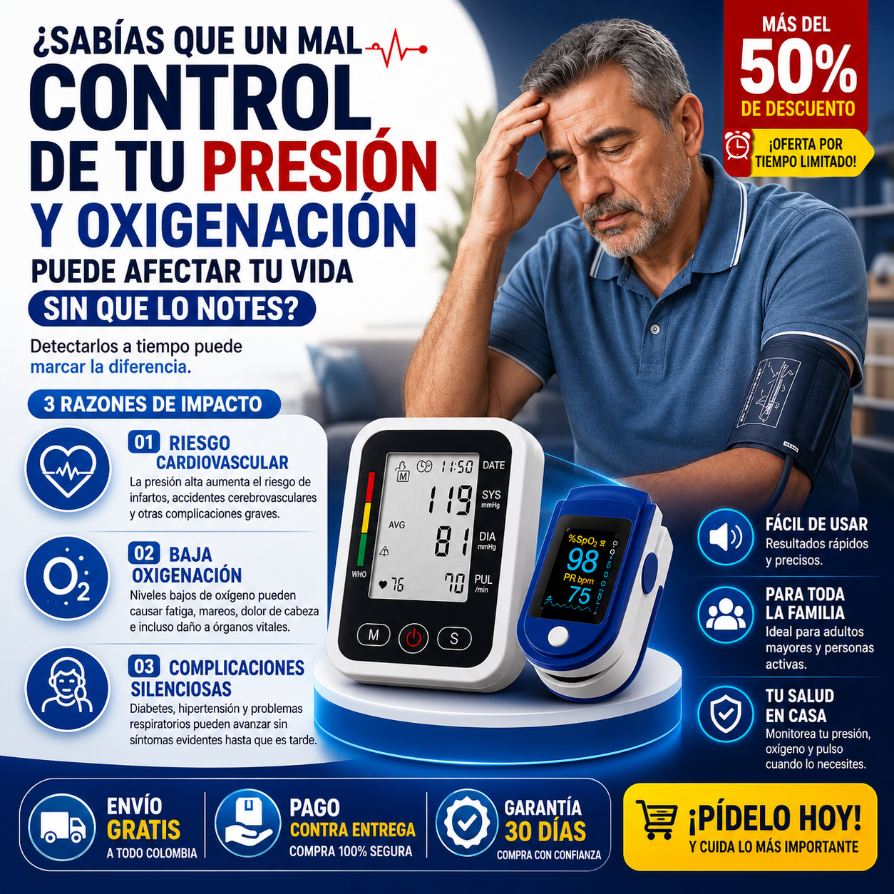 COMBO Monitor Salud Premium ❤️ Tensiómetro + Oxímetro !
