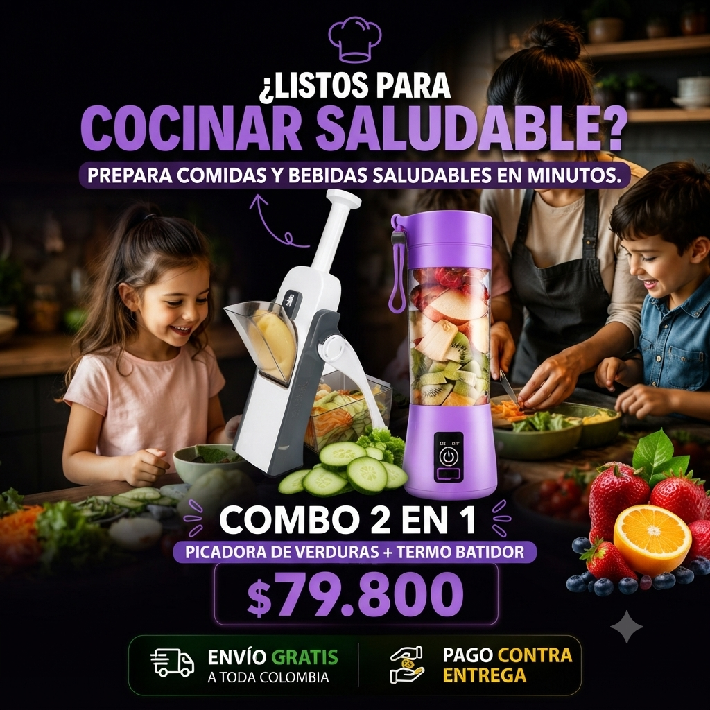 COMBO! Picadora EasyFlash + TermoLicuadora portátil recargable.
